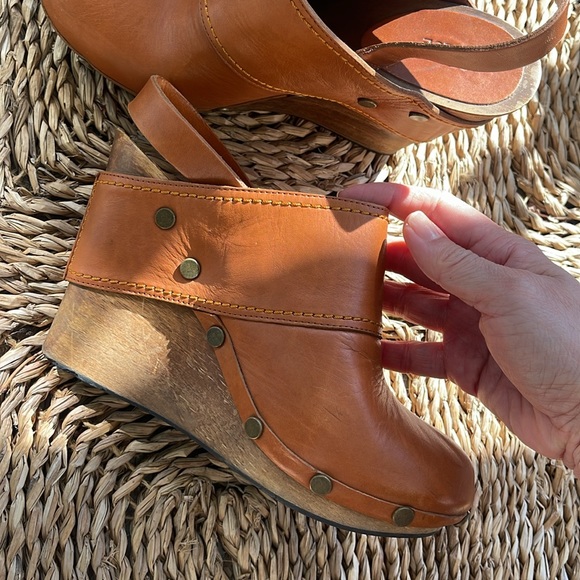 SeeByChloe Tan leather 3” wedge sling back Sz 39 - Picture 8 of 16